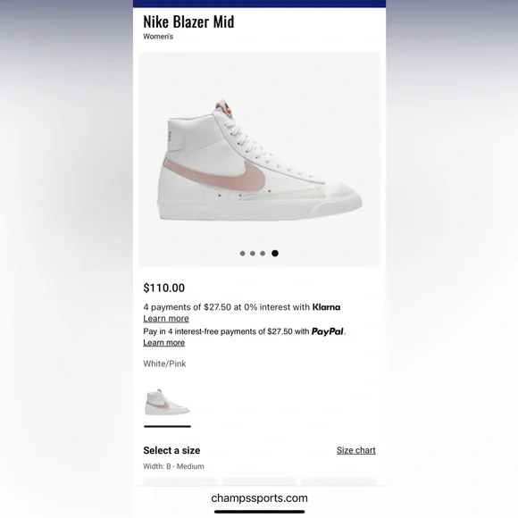 Nike White and Pink Leather High-Top Sneakers - Picture 2 of 14